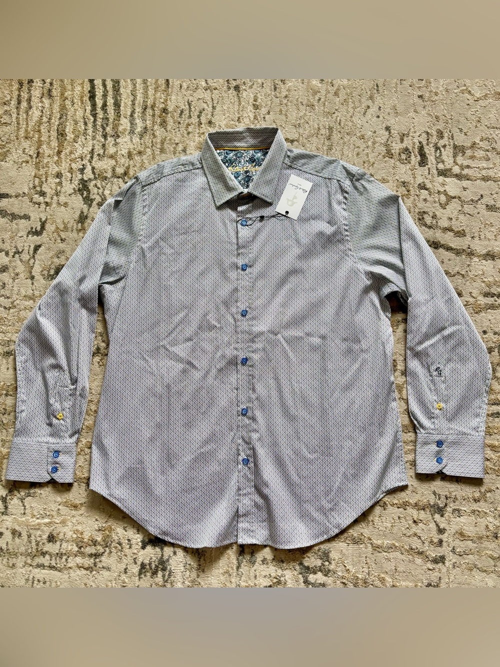Robert Graham Caveda Long sleeve Button Down Shirt NEW Men’s XXL WHITE BLUE